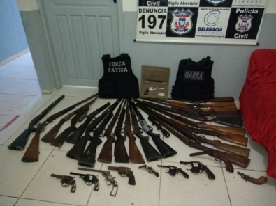 Mais de 30 armas sÃ£o apreendidas em GuarantÃ£ do Norte