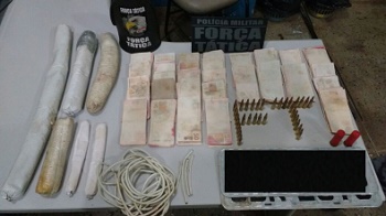 PolÃ­cia apreende explosivos e R$ 29 mil em VG