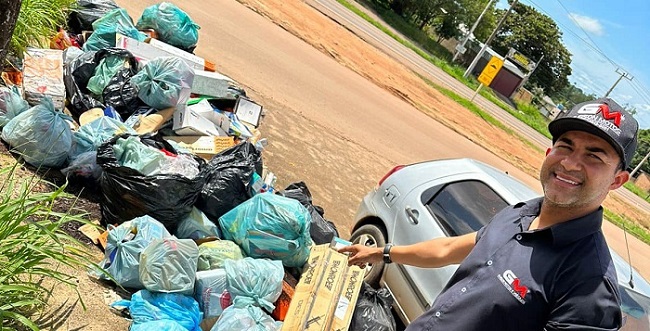 Vereador Gleison mostra precariedade da coleta de lixo e cobra solução