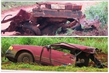 Carro parte ao meio em acidente em rodovia de MT motorista sai ileso